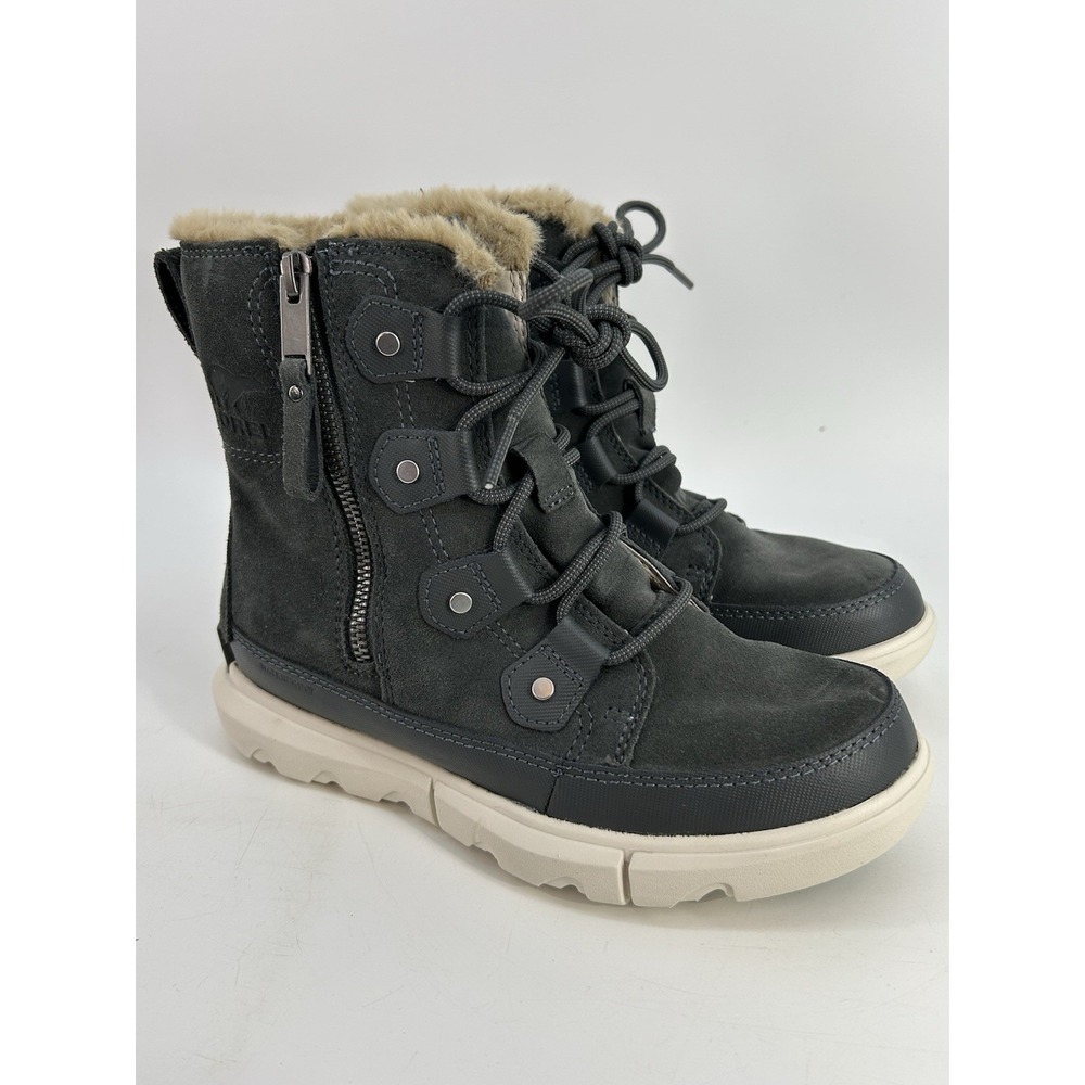 Sorel Explorer 2 Joan Dual Zip Waterproof Boot - Grill/Fawn Women's Size 5.5